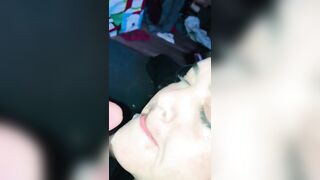Cock hungry slut waits on bed to suck cock