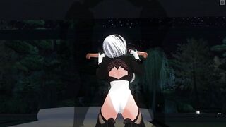 3D HENTAI 2B jerks off her friends