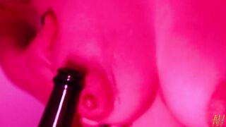 We have fun with bunny Mia Spark at a champagne party.