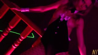 We have fun with bunny Mia Spark at a champagne party.
