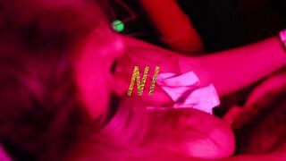 We have fun with bunny Mia Spark at a champagne party.