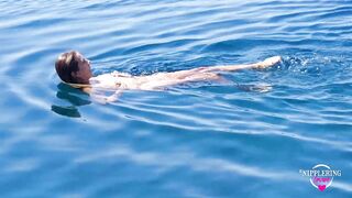 nippleringlover nude beach swimming naked flashing pierced pussy & huge pierced nipples nipple rings