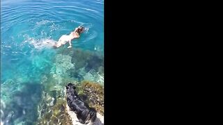nippleringlover nude beach swimming naked flashing pierced pussy & huge pierced nipples nipple rings