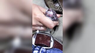 My Indian wife do hand job using condom