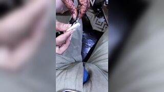 My Indian wife do hand job using condom