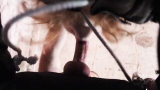 Close up pussy fuck. Hardcore fucking in leather panties
