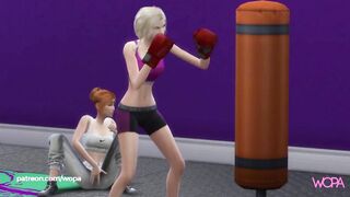 Lesbian friends fall in love and have sex at the gym