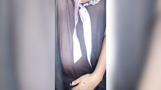 Masturbating my tight pussy wearing sexy lingerie until squirting