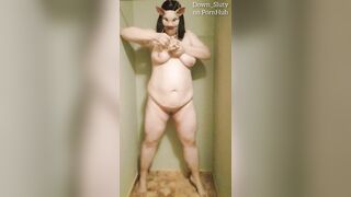 BBW rips 20 CLOTHESPINS from her SAGGY TITS