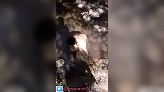 Devska learns golden shower at river