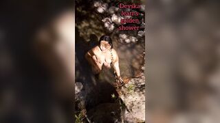 Devska learns golden shower at river