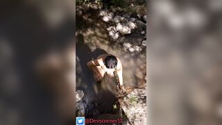 Devska learns golden shower at river