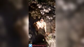 Devska learns golden shower at river