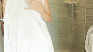 Morning sex with big tit girlfriend IN BALI - fuck in a shower