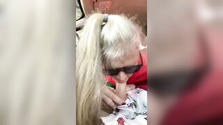 Hot Granny Momma Vee Pulls Over To Suck Her Step Cousins Cock!