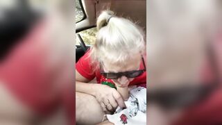 Hot Granny Momma Vee Pulls Over To Suck Her Step Cousins Cock!