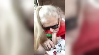 Hot Granny Momma Vee Pulls Over To Suck Her Step Cousins Cock!