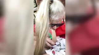 Hot Granny Momma Vee Pulls Over To Suck Her Step Cousins Cock!