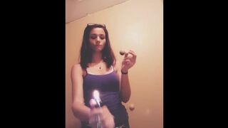 Tweaker Babe Blowing Meth Clouds