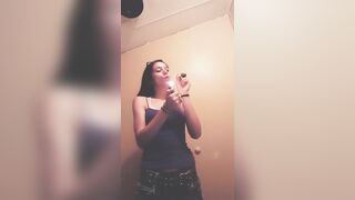 Tweaker Babe Blowing Meth Clouds