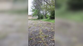 Peeing in a public lot next to highway
