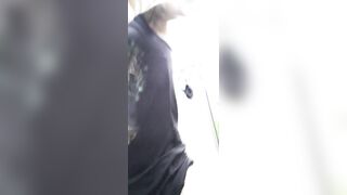Goth Pissing And Pussy Rubbing Outdoors