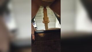 HOT GIRL WITH BIG ASS RIDING DILDO ON MIRROR