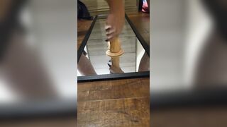 HOT GIRL WITH BIG ASS RIDING DILDO ON MIRROR