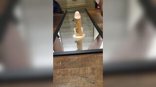 HOT GIRL WITH BIG ASS RIDING DILDO ON MIRROR