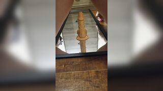 HOT GIRL WITH BIG ASS RIDING DILDO ON MIRROR
