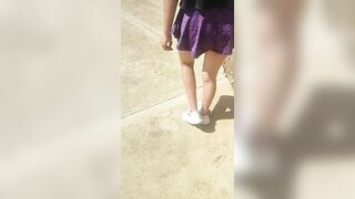 My stepbrother dares me to take a walk in the park while he masturbates me with the exuberant