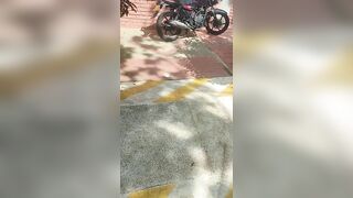 My stepbrother dares me to take a walk in the park while he masturbates me with the exuberant