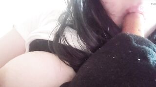 Asian Chinese lesbian teen girl masturbate suck big didlo cock