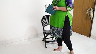 BBW school teacher sitting on chair read a book, when a stranger entered the room & tied her hands Roughly & fucked her (cum)