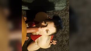 Watching her suck freinds huge cock