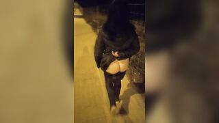 I show off my ass to stepson in street