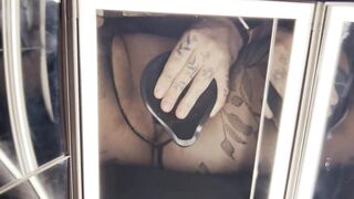 Using mirror to watch myself fuck me