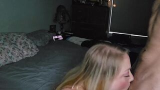 Sexy red lingerie on a sexier milf while she fucks her man