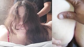 Bitch is slapped and fucked in her ass.