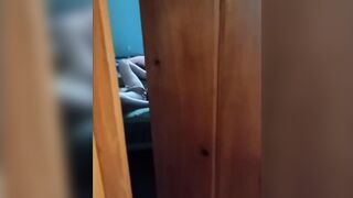I caught my wife on camera while she was watching porn and playing with her pussy!
