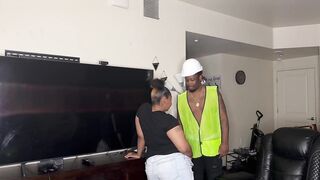 Kendale The Construction Worker Have A Delightful Time At Work With A Pretty Thick Lonely Ebony Student Full Video On Faphouse