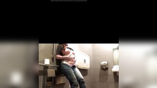 Quick Public Restroom Masturbation Show