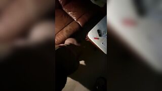 ASMR of black milf sucking big white cock and super wet pussy sound