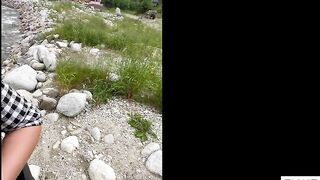 We gave a little show to the passers-by! My pussy is always wet and I love to taste dick outdoors !