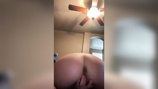 Playing with my tight little pussy from behind