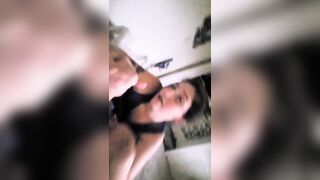My Boyfriend Teases me While I Fold Clothes, So I Gave in and Sucked his Cock (surprise cumshot)