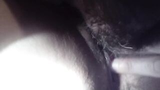 Cleaning up after she got home from fucking some huge cock