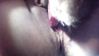Cleaning up after she got home from fucking some huge cock