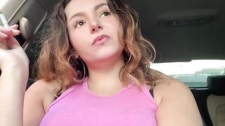 Relaxing smoking in the car!