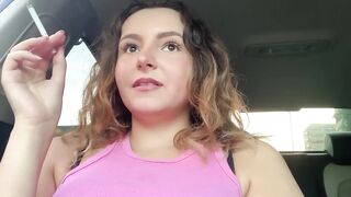 Relaxing smoking in the car!